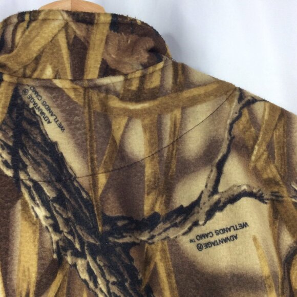 Herter's Fleece Camo Vest Mens Size XL Full Zip Advantage Wetlands Hunting - Picture 6 of 9